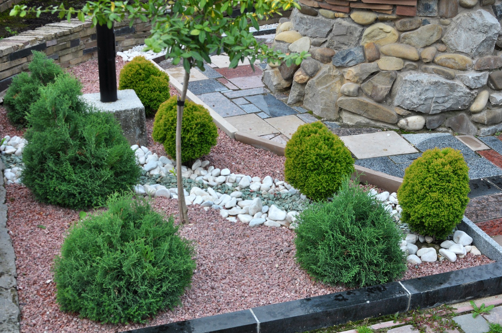 Design of landscaping in the garden, park, square, recreation area